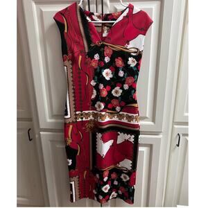 NY&Co Small Women’s Dress Pattern, Designer, Sleeveless, V-Neck, Knee Length‎